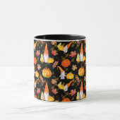 水彩秋格言、カボチャおよび葉 マグカップ (中央)