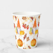 水彩秋格言、カボチャおよび葉 紙コップ (右)