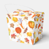 水彩秋格言、カボチャと葉の支持 フェイバーボックス (裏面サイド)