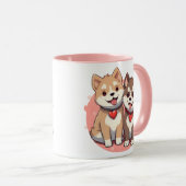水彩秋田犬の子犬 マグカップ (正面右)