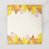 水彩秋秋の感謝祭の紅葉 プレイスカード (外部開封)