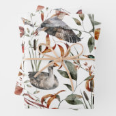 水彩秋秋の葉と森の動物 ラッピングペーパーシート (インサイチュ)