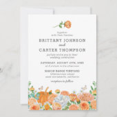 水彩秋秋フローラ結婚式招待状 招待状 (正面)