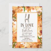 水彩秋秋ラブグリーンリーブライダルシャワー 招待状 (正面)