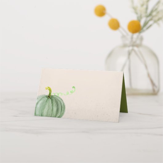 水彩秋秋感謝祭かぼちゃ プレイスカード (正面)