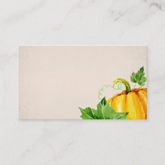 水彩秋秋感謝祭かぼちゃ プレイスカード (正面)
