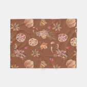 水彩秋秋感謝祭 フリースブランケット (正面(横))