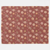 水彩秋秋感謝祭 フリースブランケット (正面(横))