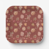 水彩秋秋感謝祭 ペーパープレート (正面)