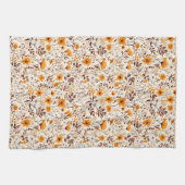 水彩秋秋花離れ類 キッチンタオル (横)