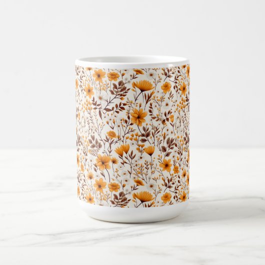 水彩秋秋花離れ類 コーヒーマグカップ (中央)