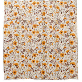 水彩秋秋花離れ類 シャワーカーテン