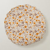 水彩秋秋花離れ類 ラウンドクッション (裏面)