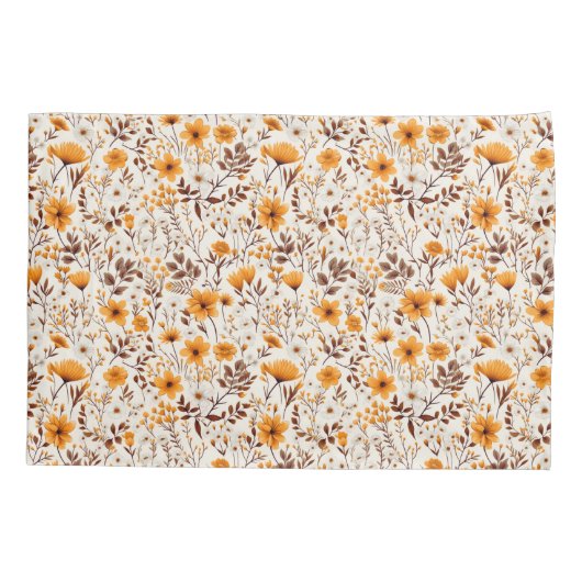 水彩秋秋花離れ類 枕カバー (裏面)