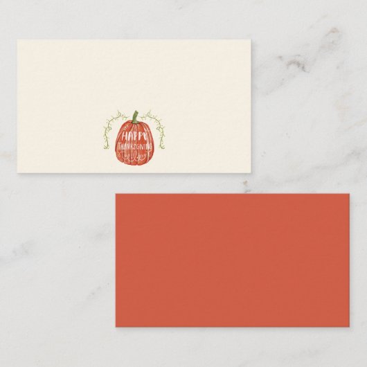 水彩秋秋|感謝祭おめでとう プレイスカード (正面/裏面)