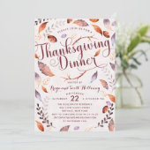 水彩秋紅葉サンクスギディナー 招待状 (スタンド正面)
