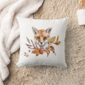 水彩秋紅葉レッドキツネ クッション (ブランケット)