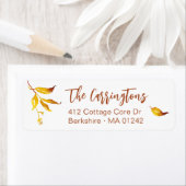 水彩秋紅葉差出人住所ラベル ラベル (インサイチュ)