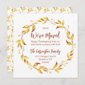 水彩秋紅葉引っ越しました。 シーズンカード (正面/裏面)