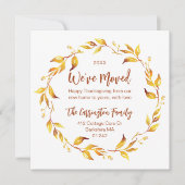 水彩秋紅葉引っ越しました。 シーズンカード (正面)