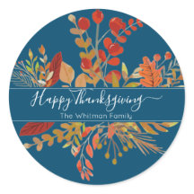 水彩秋紅葉感謝祭 |青