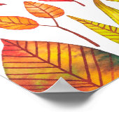 水彩秋紅葉継ぎ目 ポスター (角)