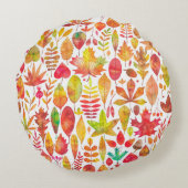 水彩秋紅葉継ぎ目 ラウンドクッション (裏面)