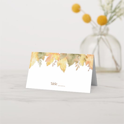 水彩秋紅葉1| プレイスカード (正面)