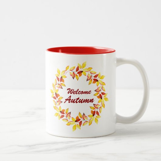 水彩秋紅葉 ツートーンマグカップ (右)