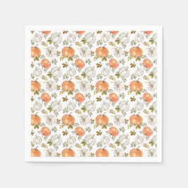 水彩秋素朴カボチャ スタンダードカクテルナプキン