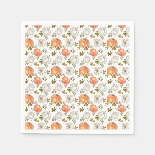 水彩秋素朴カボチャ スタンダードカクテルナプキン (正面)