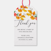 水彩秋結婚の木感謝してい葉のあなた ギフトタグ (正面)