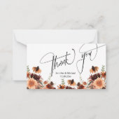 水彩秋結婚花の感謝していあなた ノートカード (正面)