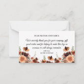 水彩秋結婚花の感謝していあなた ノートカード (裏面)