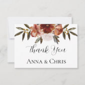 水彩秋結婚花 サンキューカード (正面)