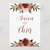 水彩秋結婚花 メニュー (裏面)