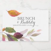 水彩秋結婚葉 スパークリングワインラベル (シングルラベル)