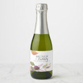 水彩秋結婚葉 スパークリングワインラベル (正面)