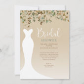 水彩秋緑ブライダルシャワー 招待状 (正面)