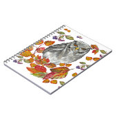 水彩秋美しいフクロウと葉の食料品b ノートブック (左側)