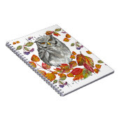 水彩秋美しいフクロウと葉の食料品b ノートブック (右側)