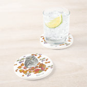 水彩秋美しいフクロウ葉と コースター (側面)