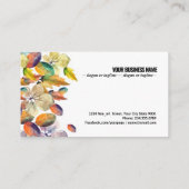 水彩秋色背景(葉付) 名刺 (裏面)