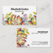 水彩秋色背景(葉付) 名刺 (正面/裏面)