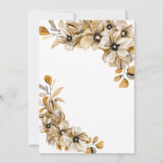 水彩秋花婚礼 セーブザデート (裏面)