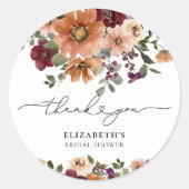 水彩秋花挙式前パーティー ラウンドシール (正面)