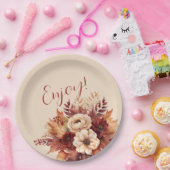 水彩秋花楽しむ- ペーパープレート (パーティー)