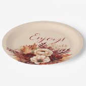 水彩秋花楽しむ- ペーパープレート (アングル)