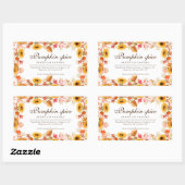 水彩秋花秋ろうそく製品 長方形シール (シート)