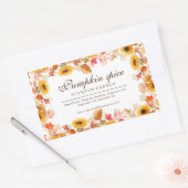 水彩秋花秋ろうそく製品 長方形シール (封筒)